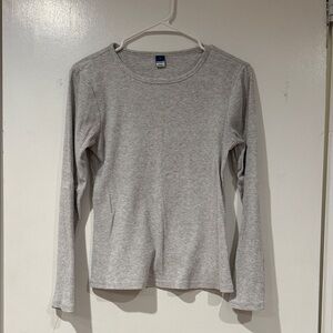 Old Navy Light Gray Ribbed Knit Top